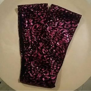 Pink and black sequin infinity scarf